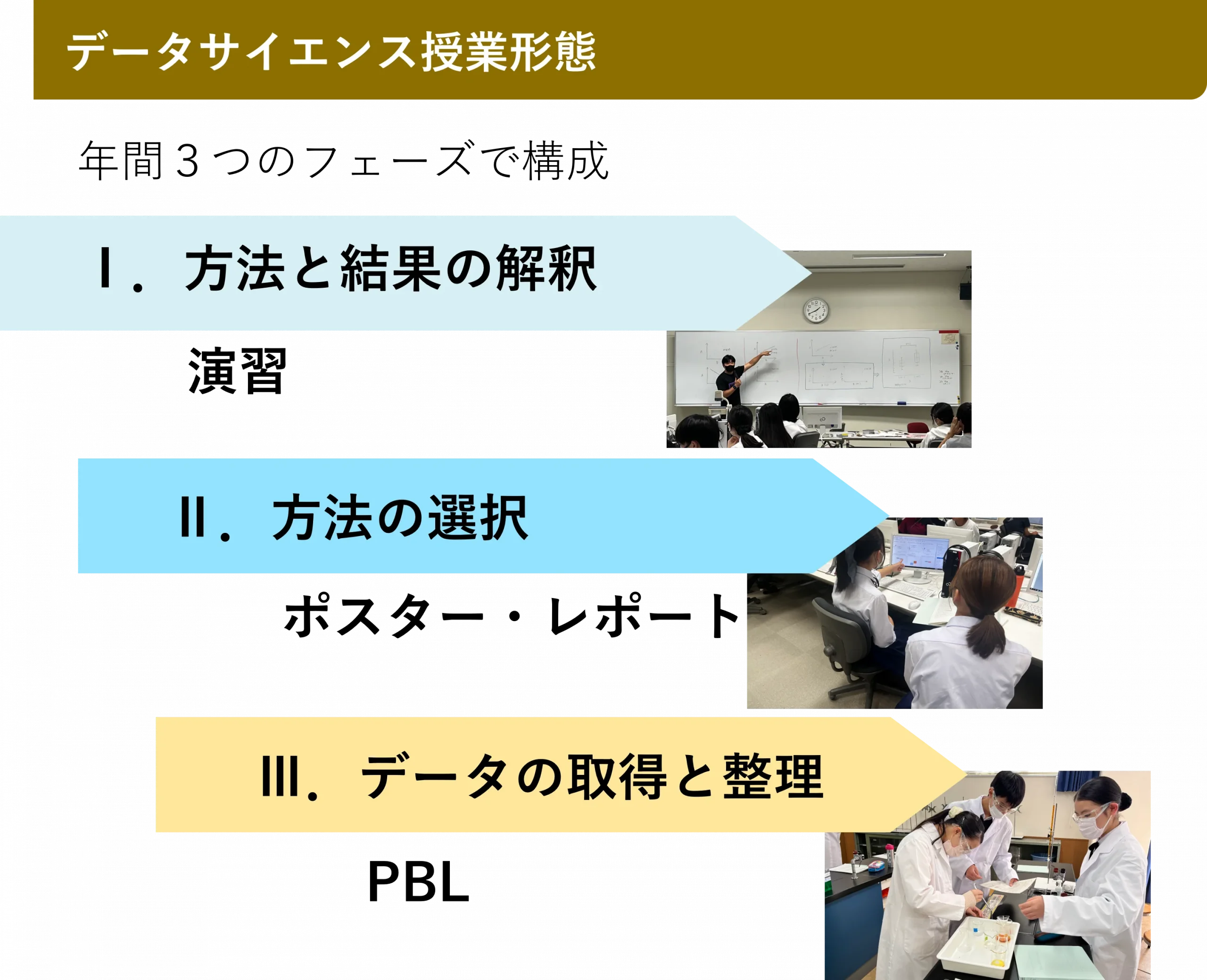 データサイエンス授業形態を示した図